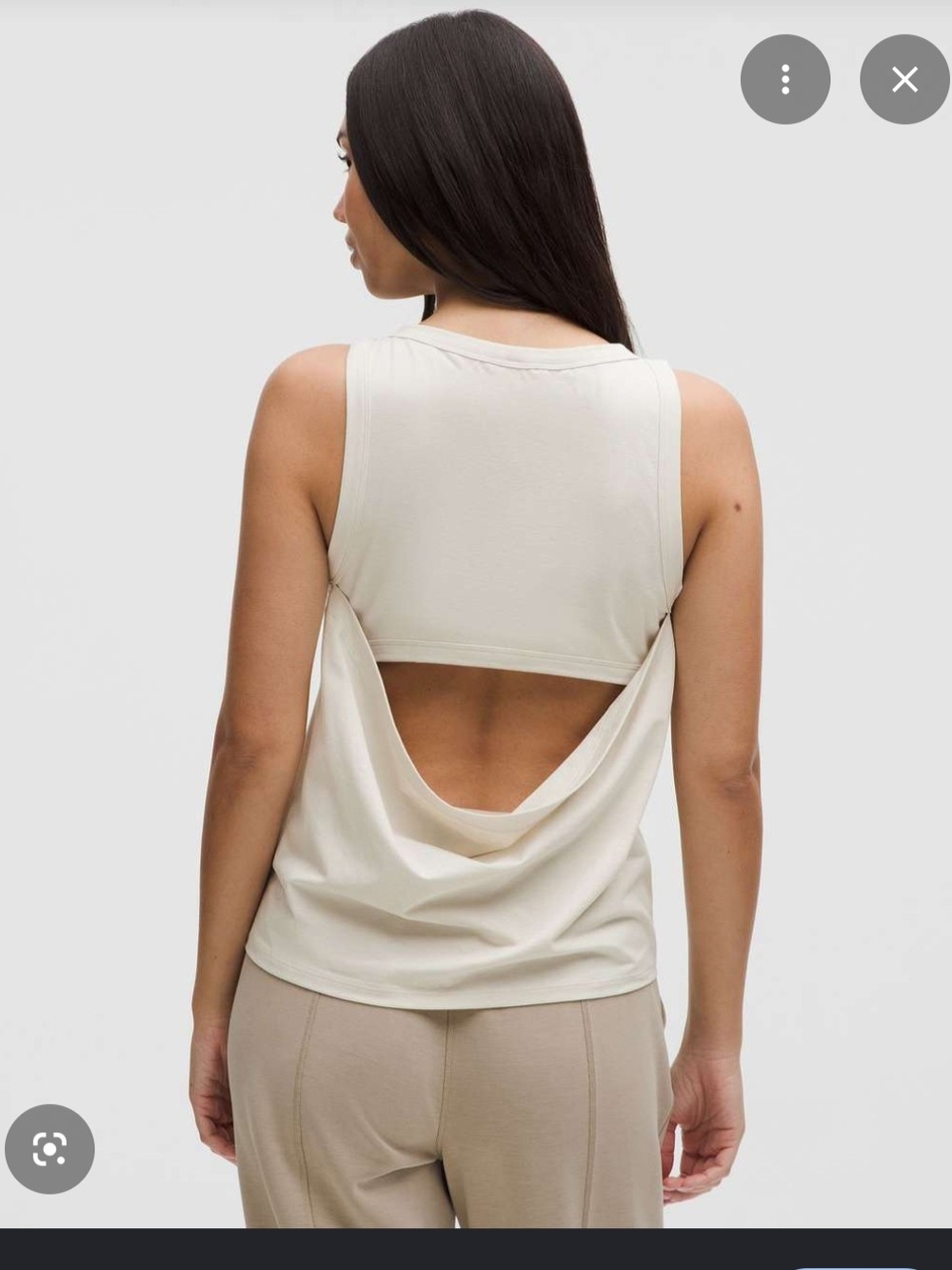 Lululemon Draped Open-Back Tank Top - Cream